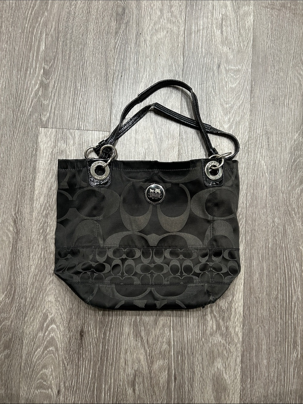 Alex Signature Sateen Fabric Coach Tote Bag